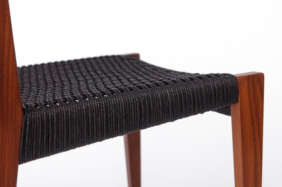 Image 1 of Vintage Poul Cadovius Chair “Pia” for Cado, Danish Teak Chair 1960s, Black Danish Cord Seat, Mid Century Modern