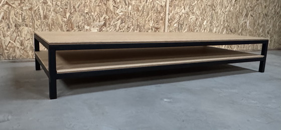 Image 1 of Mesa de centro de roble claro con estructura de metal negro (versión pesada)