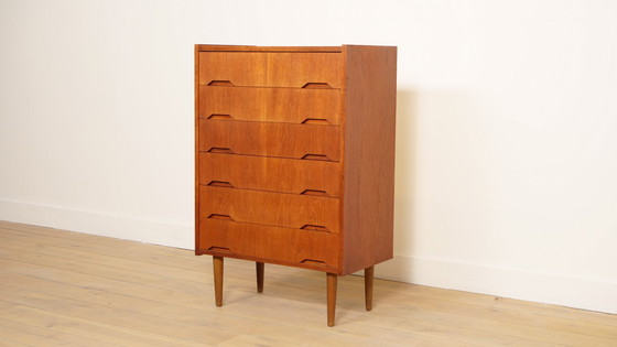 Image 1 of Vintage Deense ladekast | Teak | 6 lades | 106 cm