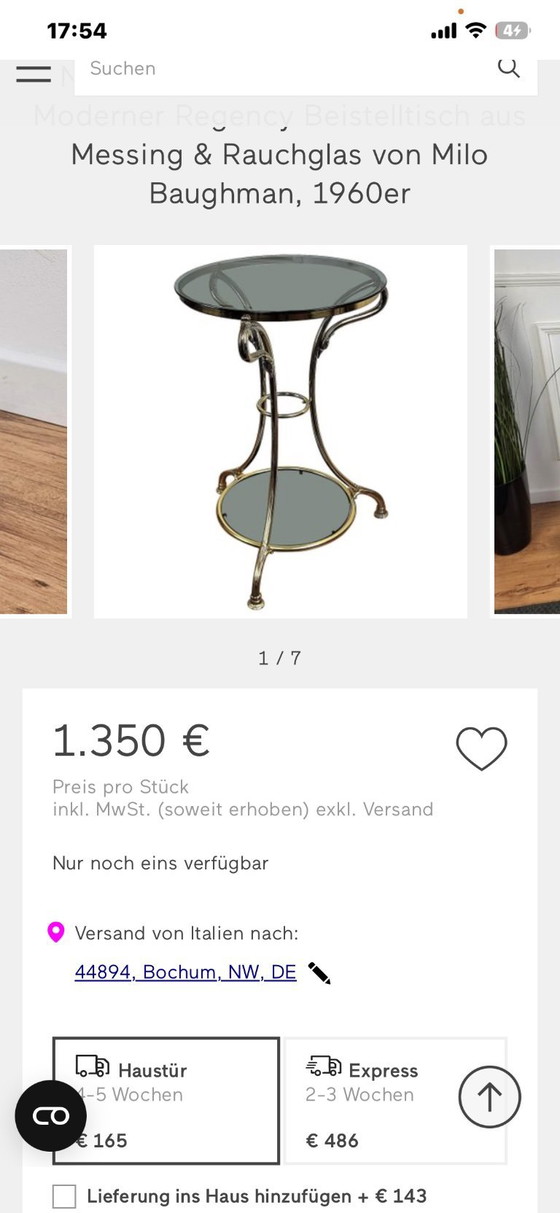 Image 1 of Italian Regency side table in brass