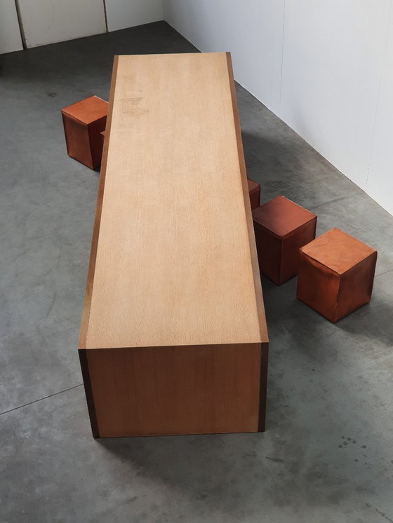 Image 1 of Oak Brass Vintage Design XL table custom made