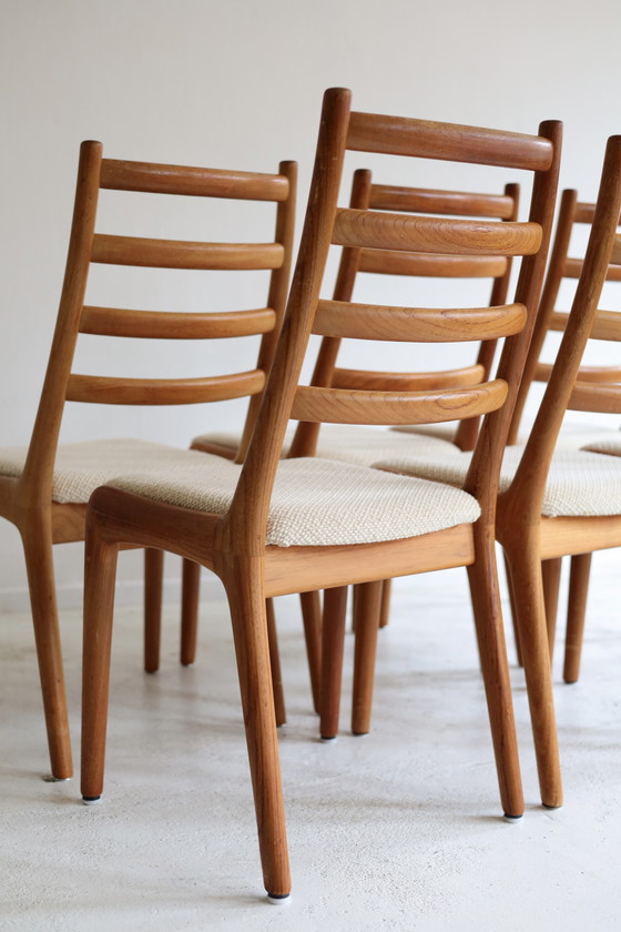 Set of 6 J.K. Møbler dining chairs – Wood, Textile (photo 6 of 6)