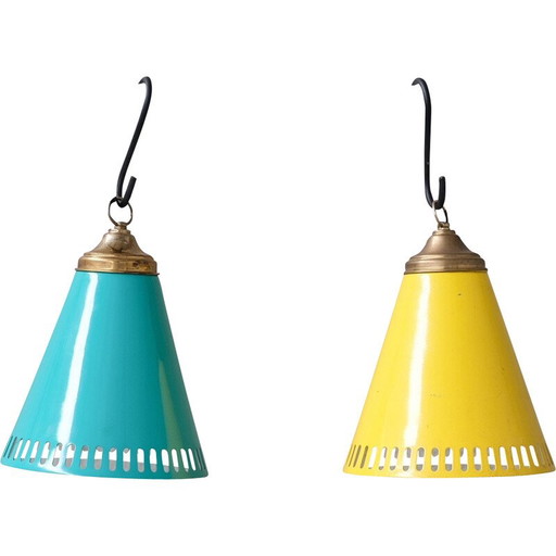 Vintage messing hanglamp, Italië 1970