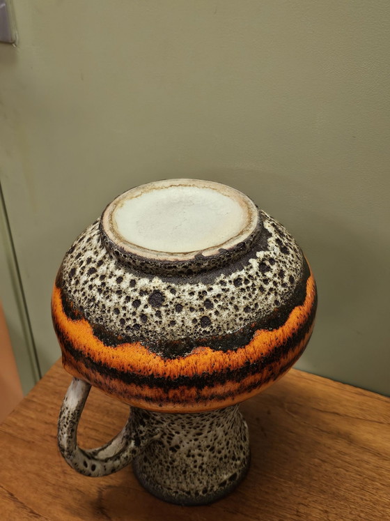 Ü-keramiek Orange West Germany Vintage Handled Vase, Ceramic, Brown (photo 11 of 12)