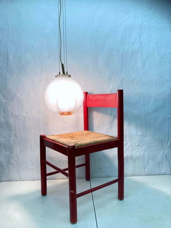 Image 1 of Lampada a sospensione italiana a globo in vetro, stile metà secolo, anni '60/'70.