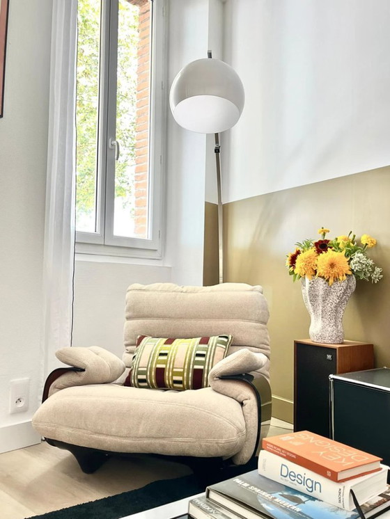 Image 1 of Sessel Marsala und passender Hocker von Ligne Roset, hellbeige