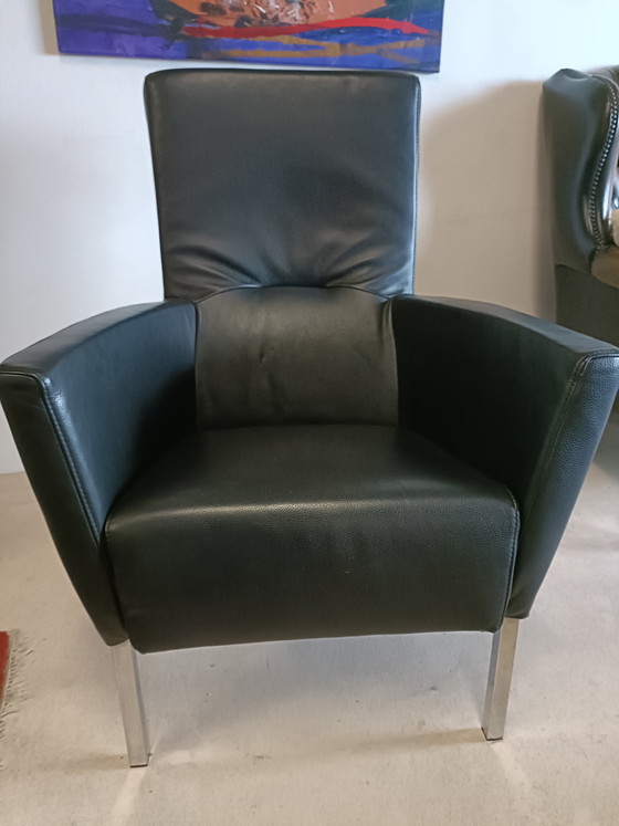 Image 1 of Black leather armchair