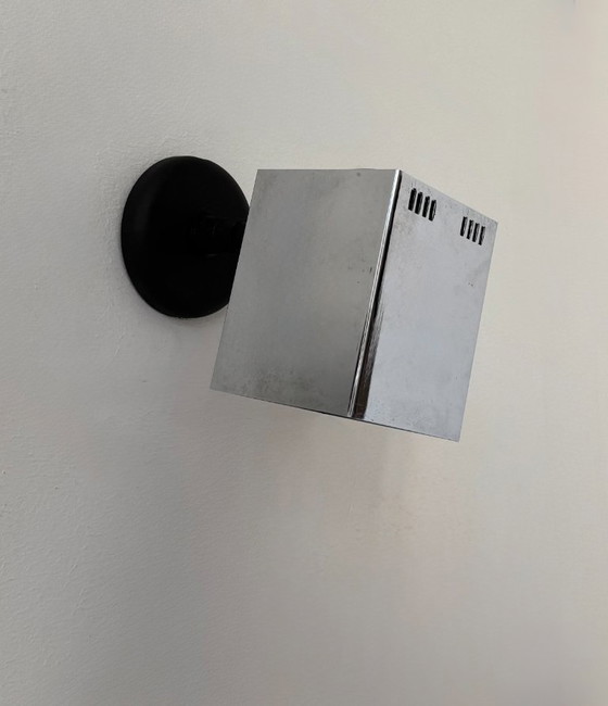 Image 1 of Coppia di applique vintage regolabili, metallo cromato, Francia, 1970