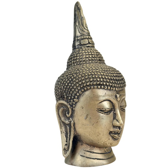 Cabeza de Buda tailandesa de bronce antigua – Siglo XIX – Esculturas, Bronze (photo 2 of 9)