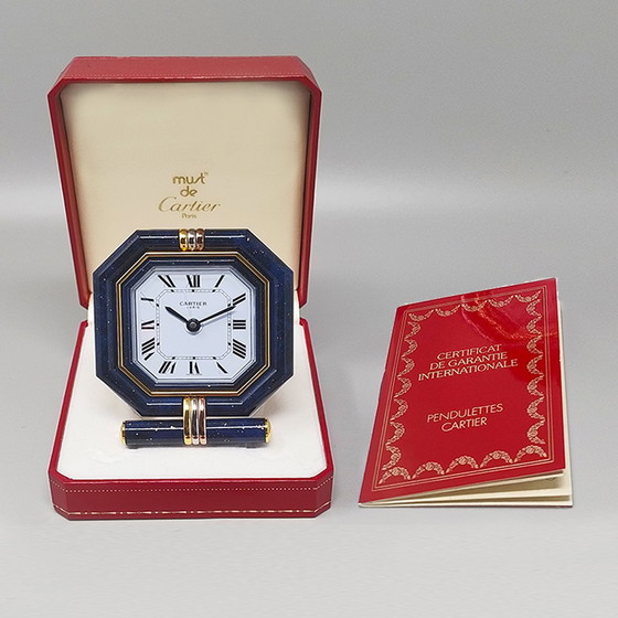 Image 1 of 1980S Gorgeous Cartier Alarm Clock Pendulette. Made In Swiss