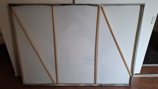 Black and white painting of a woman's face