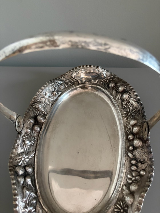 Elegante cestino vintage con motivi floreali, Accessori da tavola, Altro, Argentato (foto 9 di 10)
