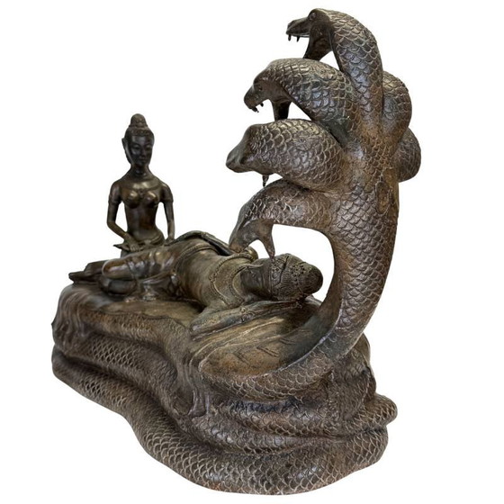 Zware Khmer Vishnu Beeld (12.2 kg) – Beeldhouwkunst, Brass (photo 10 of 19)