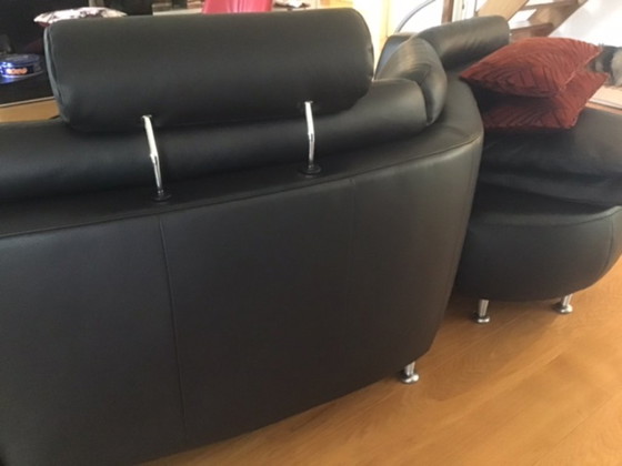 Image 1 of Divertido sofá de cuero negro de FM Muster