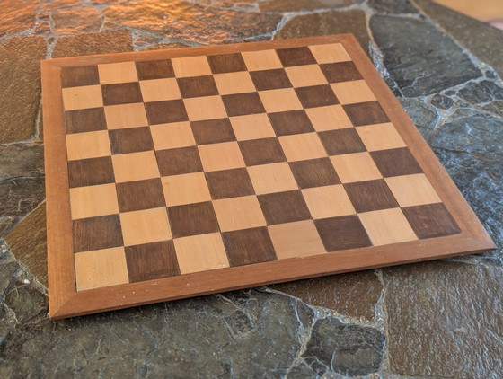 Image 1 of Scacchiera vintage anni '70 XL fatta a mano 45x45x7