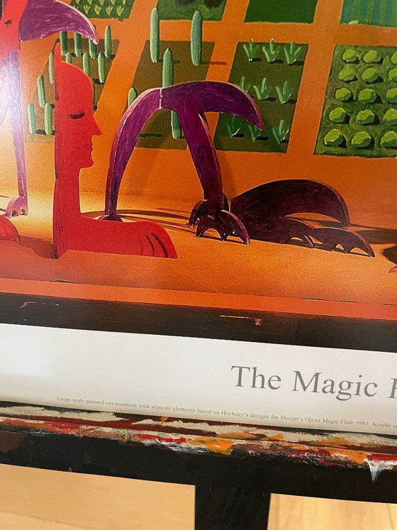 Image 1 of David Hockney - Póster de La flauta mágica, 1983, copyright David Hockney 2001, Impreso en el Reino Unido