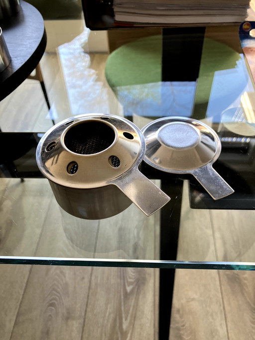 Ensemble à fondue Stelton avec plateau tournant en bois - noir