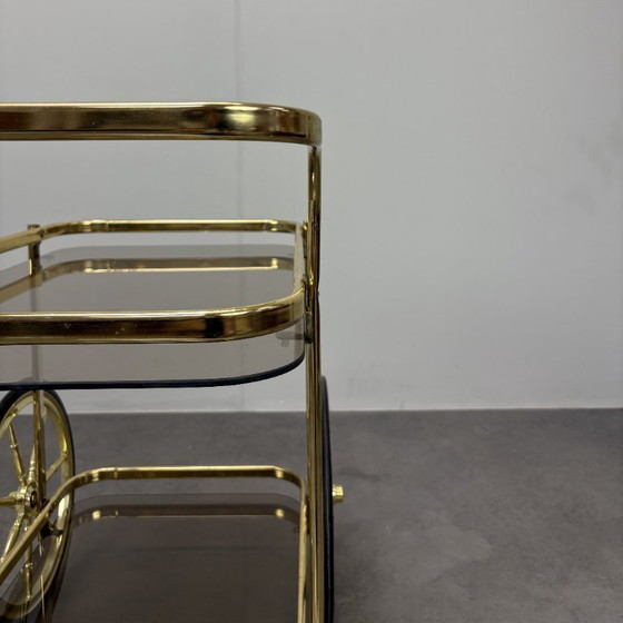 Image 1 of Carrello da portata in ottone di metà secolo, anni '70, Germania