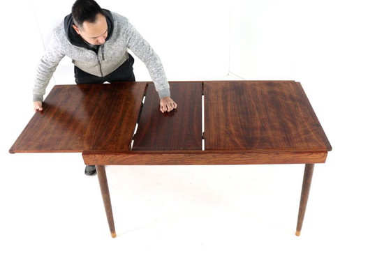 Image 1 of Extendable rectangular rosewood dining table vintage