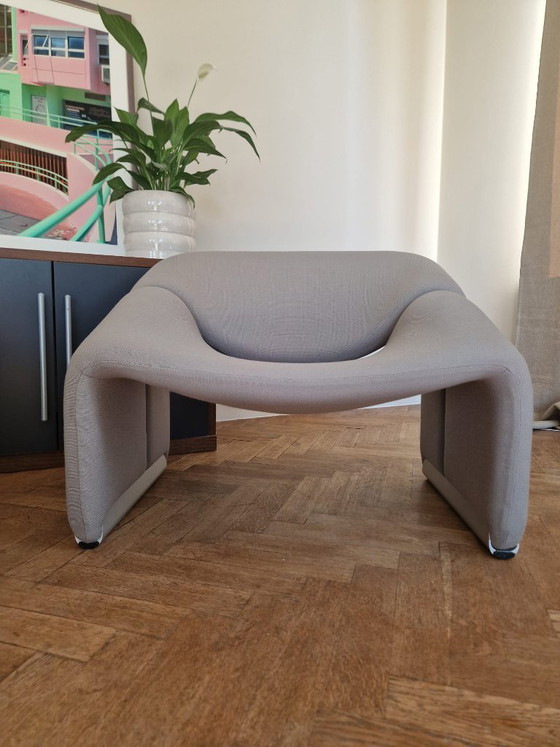 Poltrone Lounge, una coppia, tessuto grigio, Artifort, Tessile, Plastica, Mid Century Modern (foto 5 di 7)