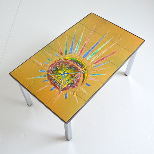 Coffee Table / Sofa / Hand-painted Ceramic 1960s