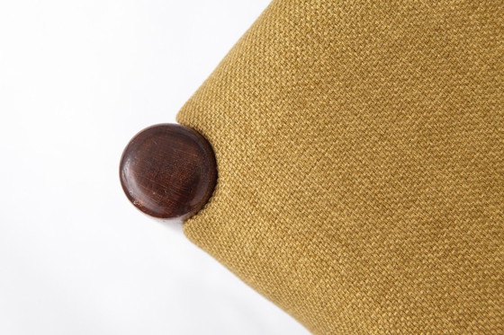 Image 1 of Set 5+1 Vintage Teak Dining Chair Set , 1970s German Lübke Style, Fully Restored Mid Century Chairs (5 Chairs + Stool)