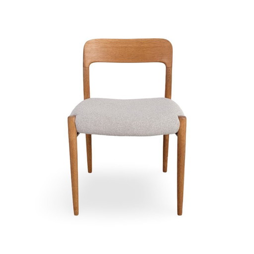 JL Moller's Model 75 chair, Niels Otto Møller, teak Danish upholstery