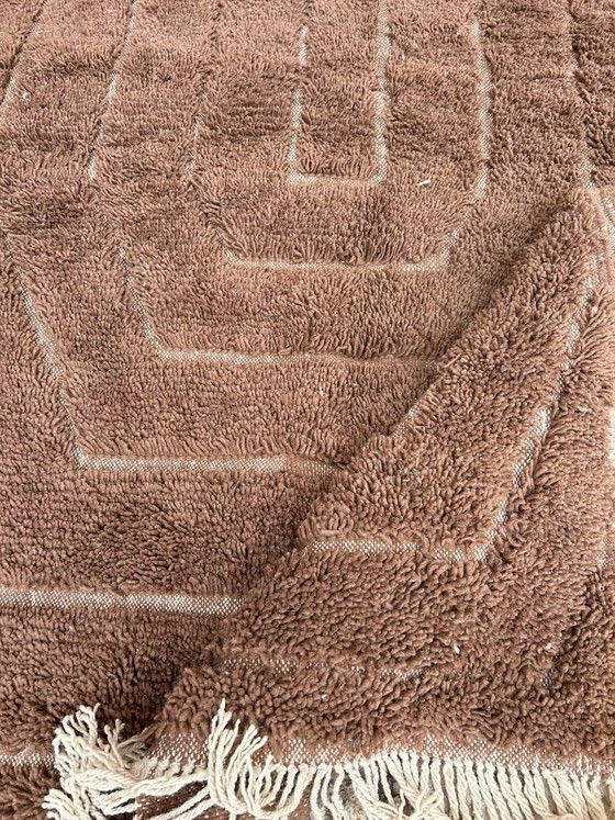 Tapis en laine marron traditionnel 250cm x 150cm – Wool (photo 2 of 8)