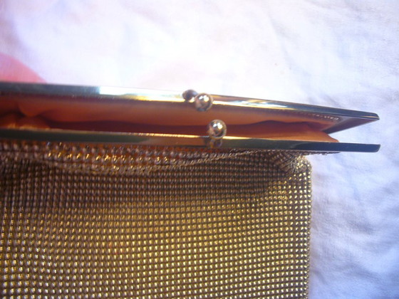 Mesh  Netz Abend Tasche / clip clutch  von Whiting and Davis  - selten ca. 1950 oder älter – whiting % Davis (photo 6 of 7)