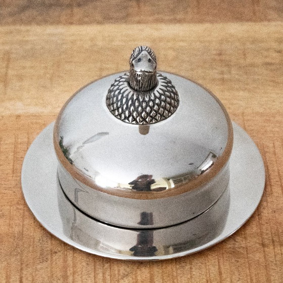 Image 1 of Vintage silver-plated butter dish with duck head: Swedish design