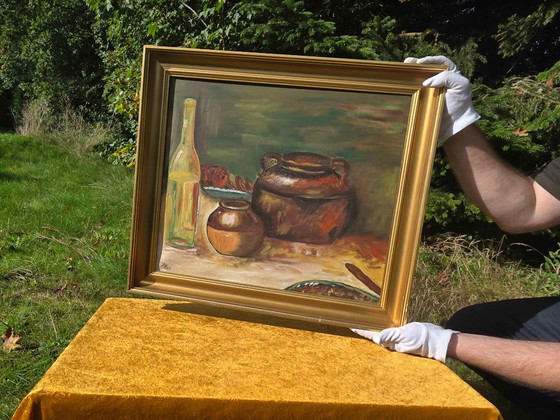 Dipinto a Olio Rame Pentola Cucina Rustica - 1962 – Dipinti e disegni, Tela (photo 2 of 13)