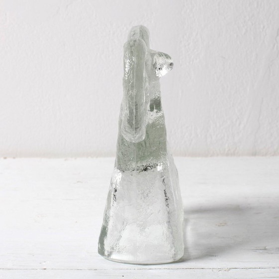 Image 1 of Statua vintage in vetro pressato di ariete / Glass Union / Rudolfova Hut / Repubblica Ceca / 1971