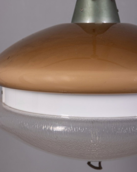 Image 1 of Vintage jaren 70 duifgrijze plexiglas kroonluchter, Italiaans design