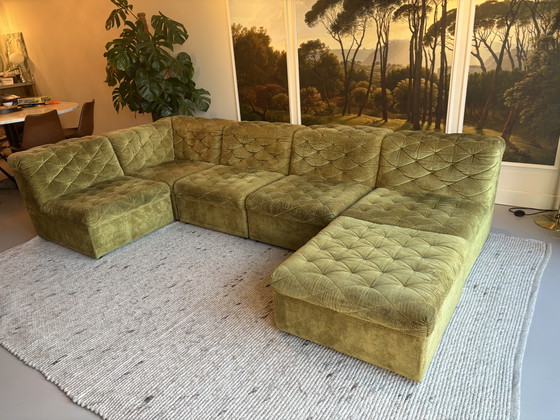 Image 1 of Vintage sofa Laauser jaren 70 groen velours 