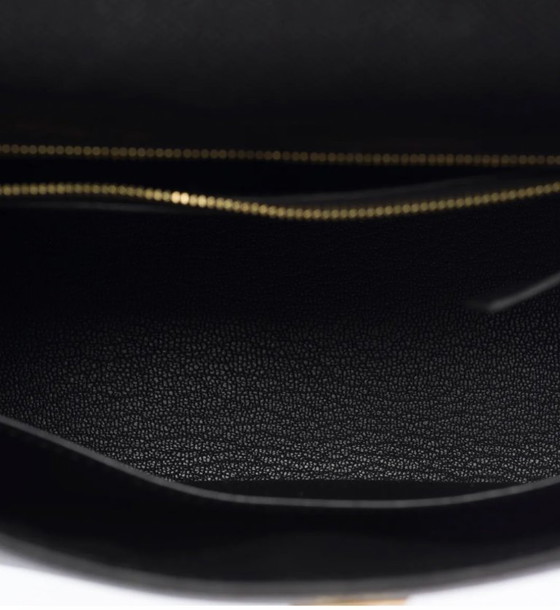 Image 1 of Sac HERMES Kelly 25 en Cuir Noir - 103580