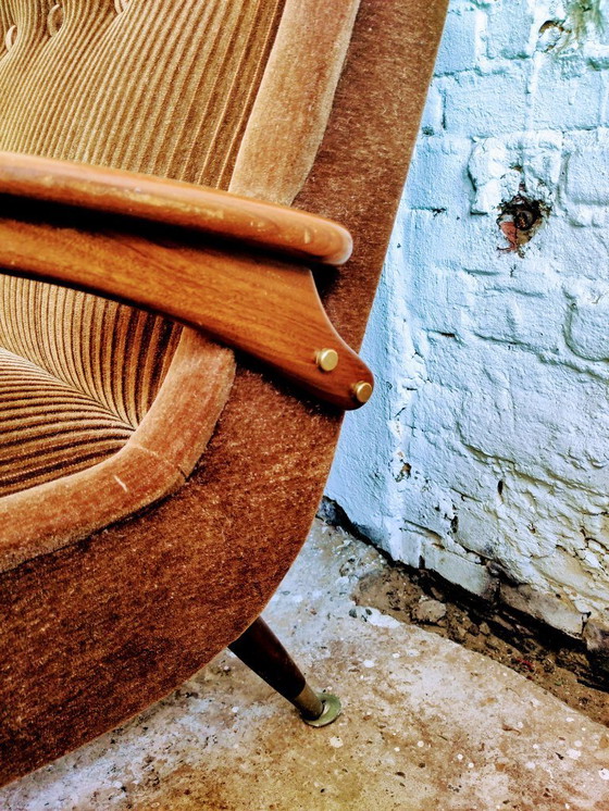 Image 1 of Midcentury Set 3-Seater Sofa and Two Armchairs Scandinavian Design