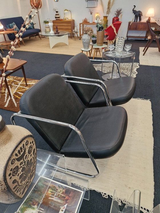 Set van twee vintage buisframe schommelstoelen in Bauhaus-stijl – Fauteuils, Skai (photo 7 of 9)