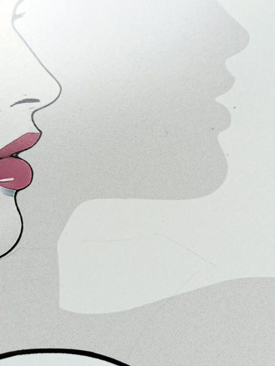 Image 1 of [A/P] Purple White Patrick Nagel inspired Fine art Print 80s Fashion Pop Poster