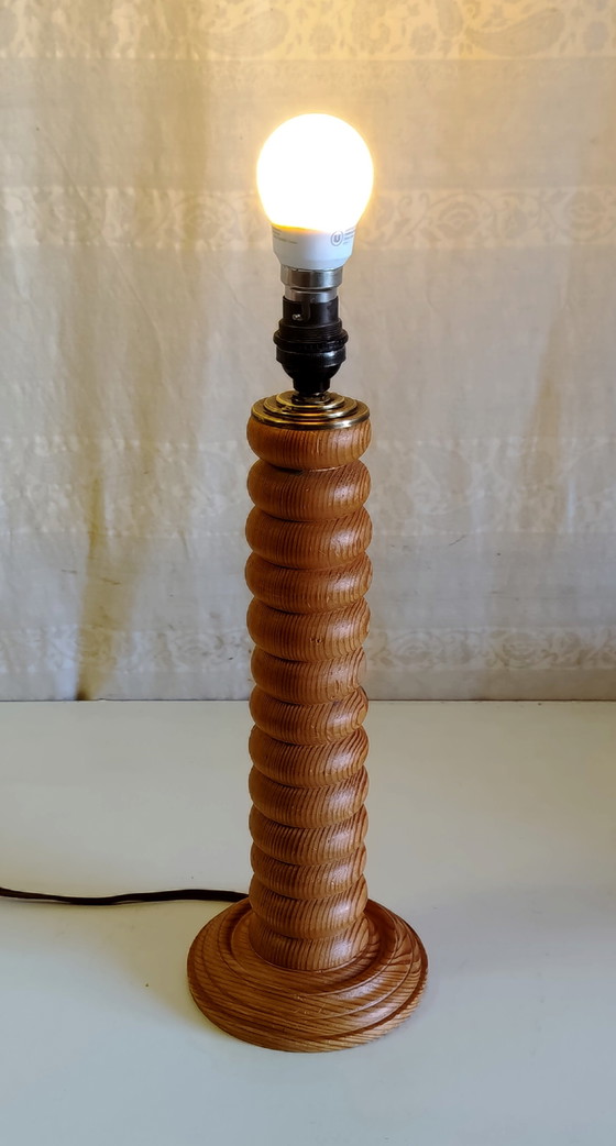 Pied de Lampe à Poser en Bois Massif Style Scandinave - Mid. XXeme – Wood (photo 7 of 8)