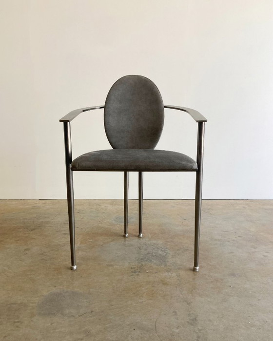 Image 1 of 8x Vintage Belgo Chrom Stoelen Memphis Stijl