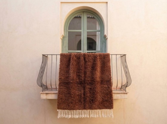 Image 1 of Handgemaakt bruin wollen vloerkleed 200 cm x 300 cm