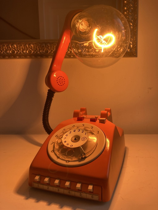 Lamp made from an old telephone from 1981