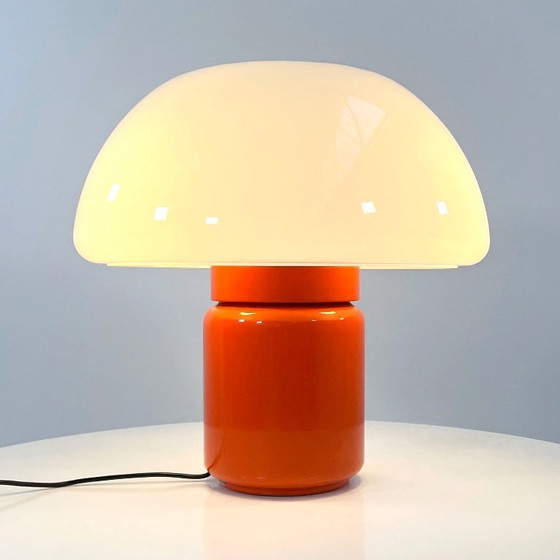 Image 1 of Orange Mushroom Table Lamp by Elio Martinelli for Martinelli Luce, 1970s