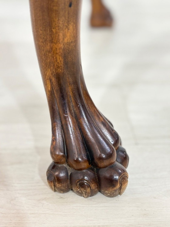 Image 1 of Magnificent Art Nouveau dining table, kitchen table, extendable table with eagle feet, circa 1920