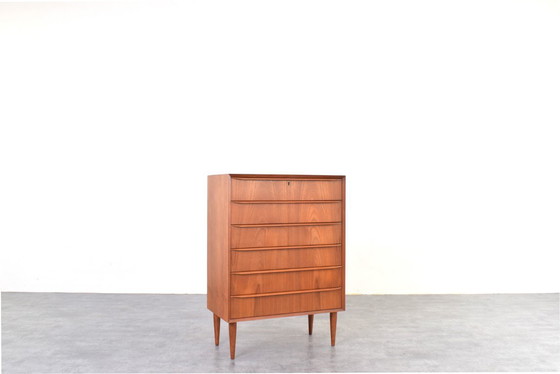 Image 1 of Deense teakhouten ladekast uit het midden van de 20e eeuw, jaren 60.