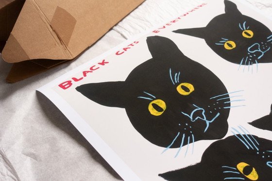 Image 1 of Schwarze Katzen überall – David Shrigley – Poster 50 × 70 cm