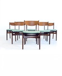 6x Chaise de salle à manger restaurée, Erik Buch, années 1960