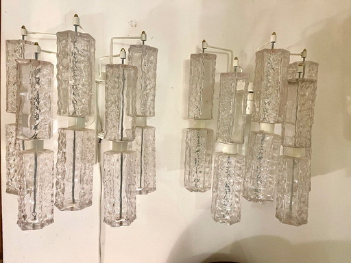 Pair of wall lights Paolo Venini murano glass , Italy 1960s