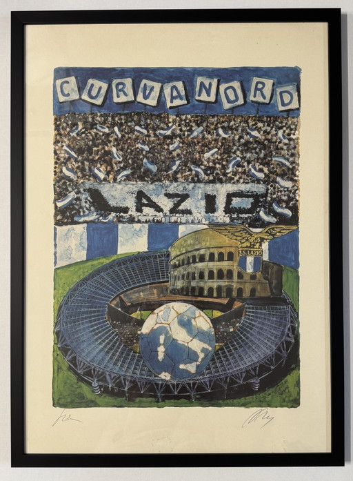 Marco Orsi Siebdruck, 50x70cm, Curva Nord, Latium – lithos zeefdrukken, Paper