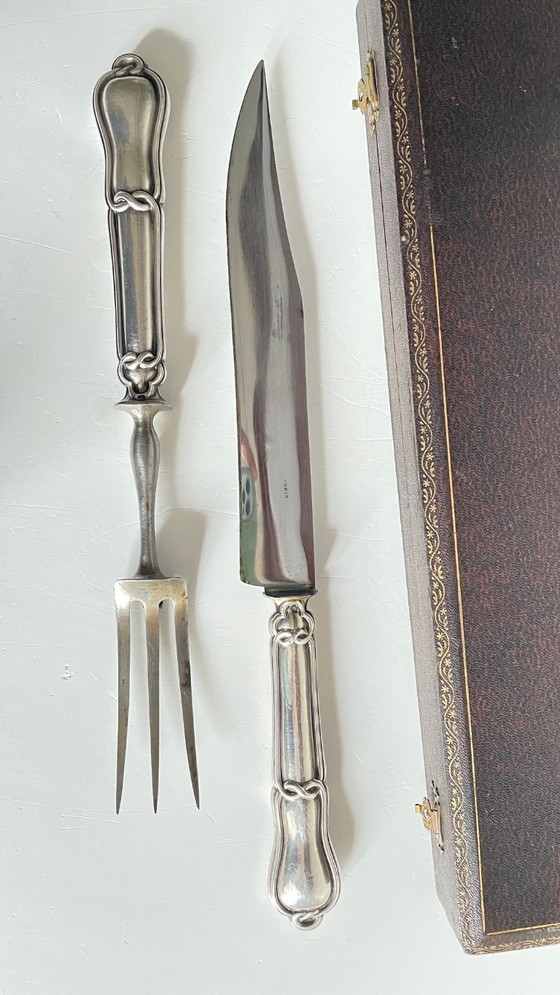 Image 1 of COUVERTS à Viande Argent et Métal argenté PARIS France